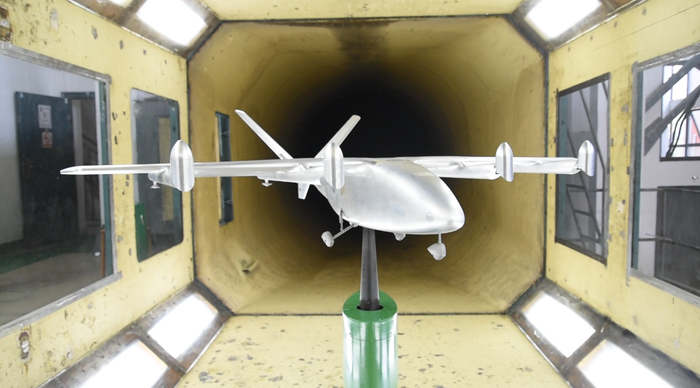 ▲机身风洞吹风，受访者供图。