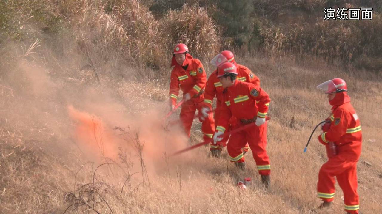长涂镇开展森林防火实战演练