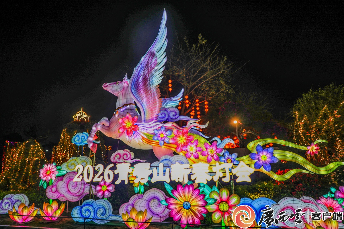 “壮美广西・灯耀南宁”南宁青秀山新春灯会点亮夜空
